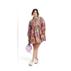 Kika Vargas x Target Anemone Floral Mini Dress Womens Plus Sz 1x